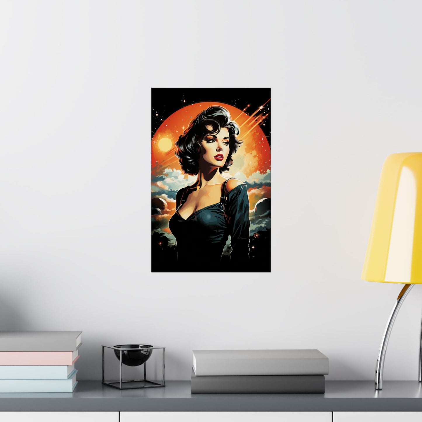 Retro Space Girl Poster