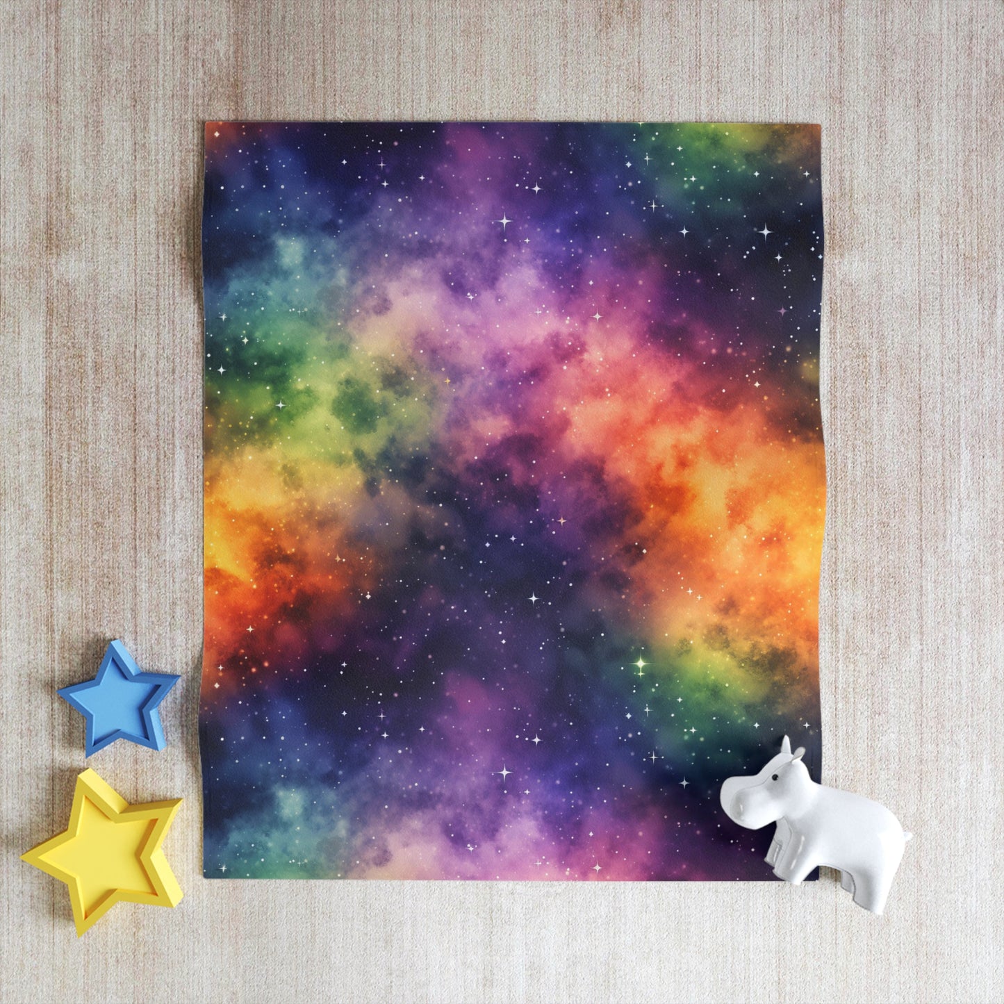 Rainbow Space Throw Blanket