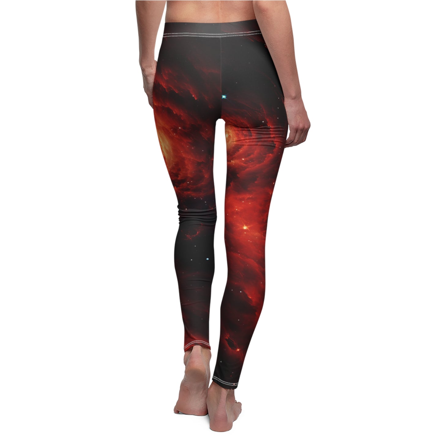 Double Crimson Galaxies Casual Leggings