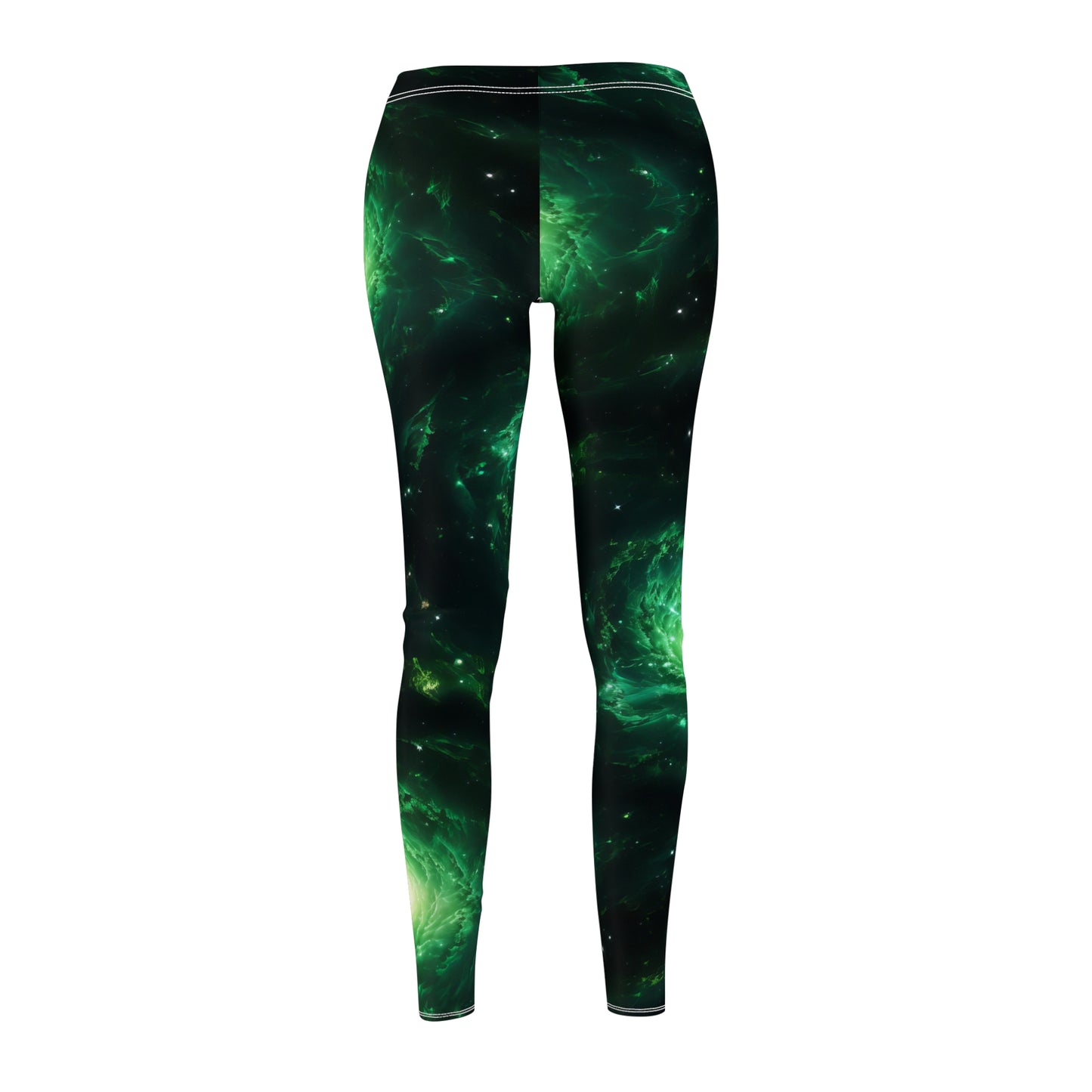 Double Green Galaxies Casual Leggings