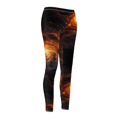 Double Orange Galaxies Casual Leggings