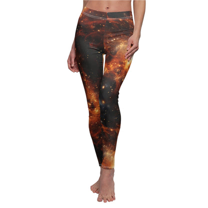 Orange Nebula Casual Leggings