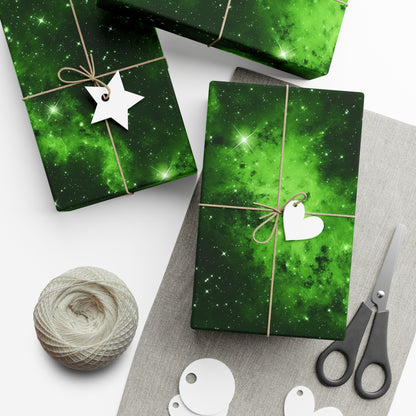 Lime Space Wrapping Paper