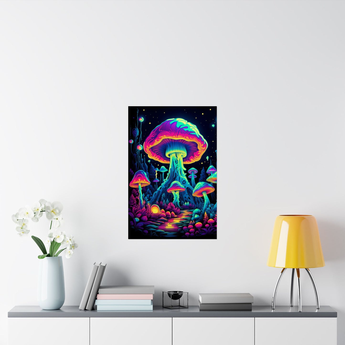 Trippy Mushroom Forest Poster