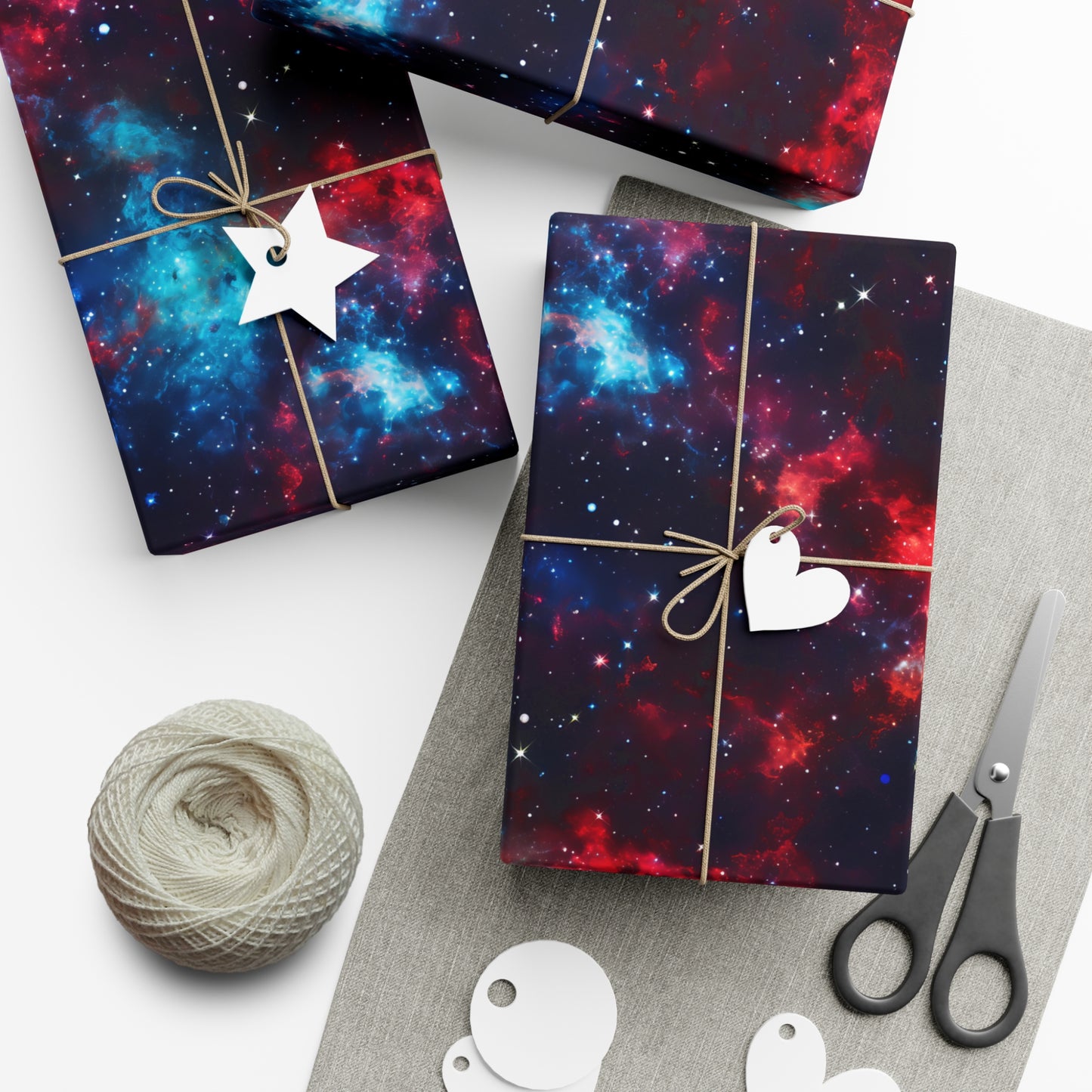 Red & Blue Nebula Wrapping Paper