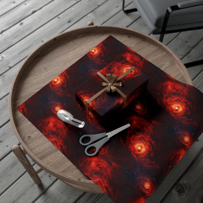 Crimson Galaxies Wrapping Paper