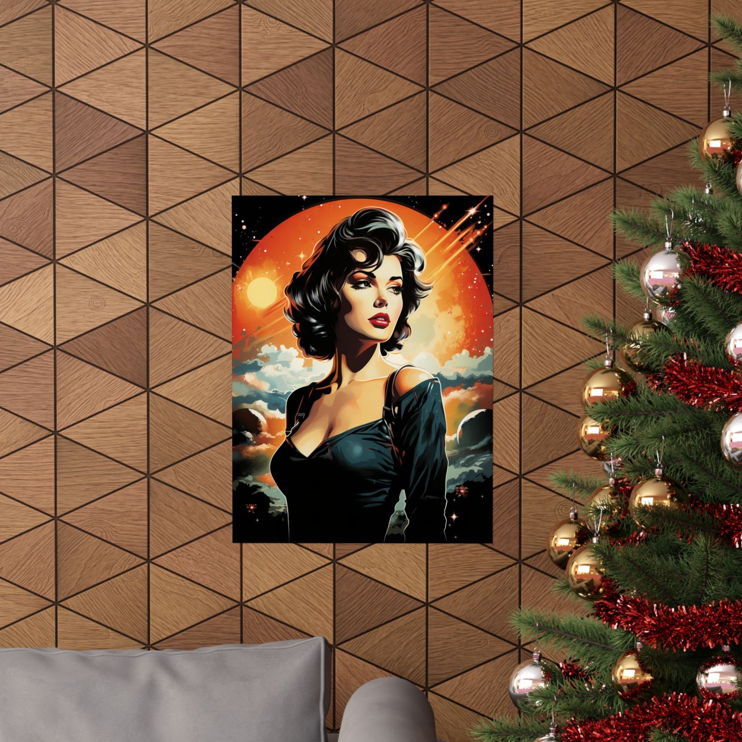 Retro Space Girl Poster