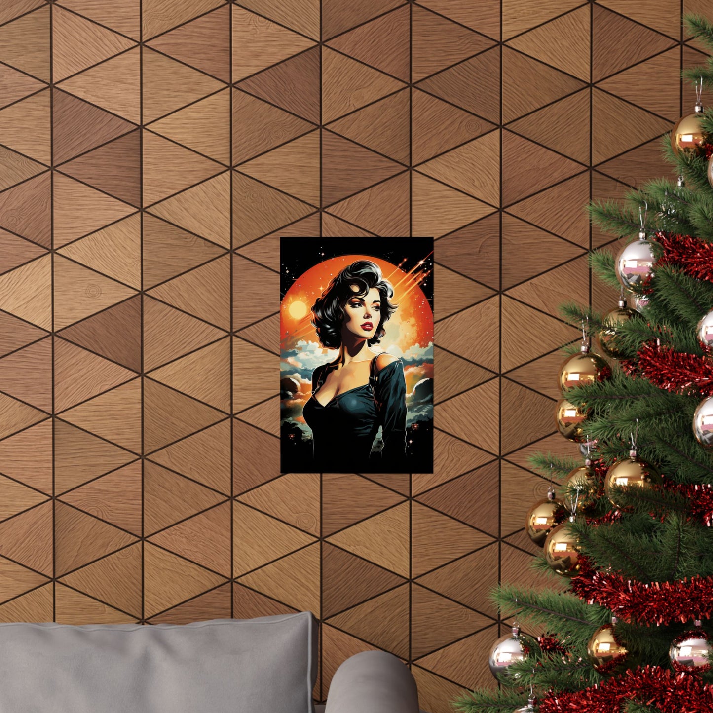 Retro Space Girl Poster