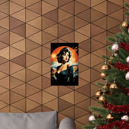 Retro Space Girl Poster