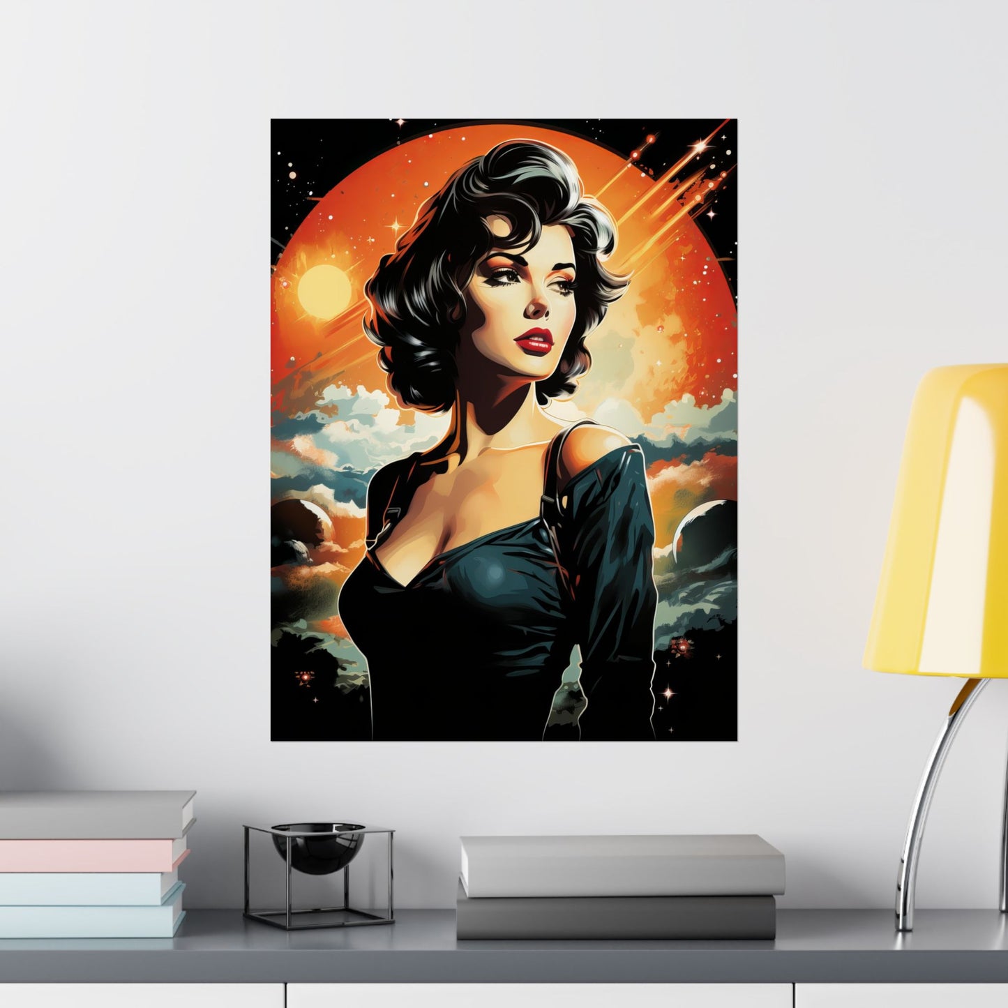 Retro Space Girl Poster