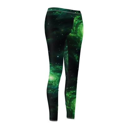 Double Green Galaxies Casual Leggings