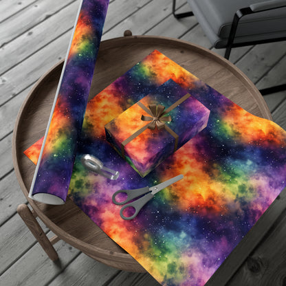 Rainbow Space Wrapping Paper