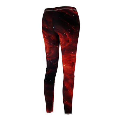 Double Crimson Galaxies Casual Leggings