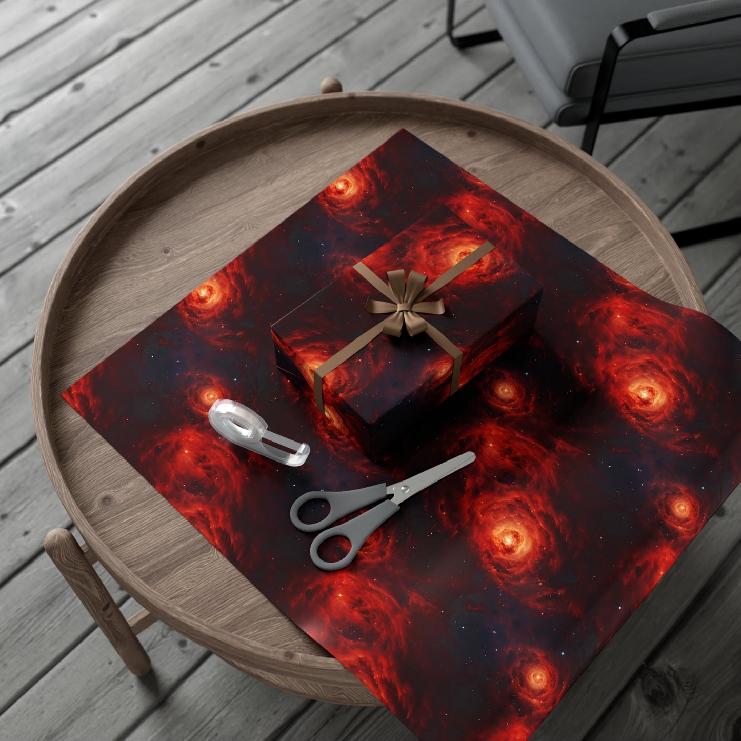 Crimson Galaxies Wrapping Paper