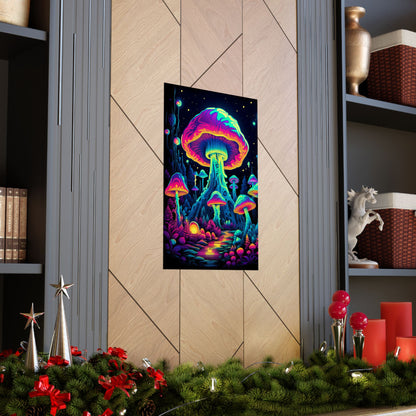 Trippy Mushroom Forest Poster