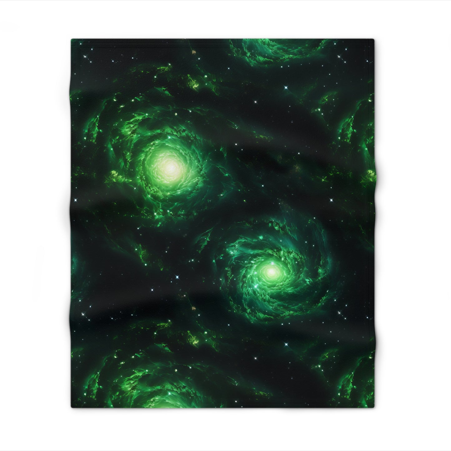 Double Green Galaxies Throw Blanket