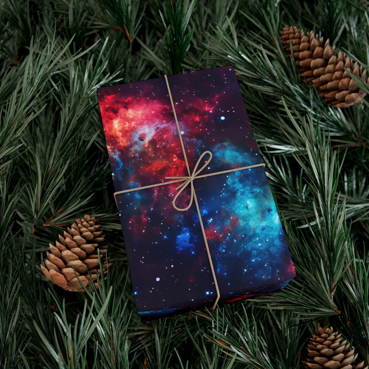 Red & Blue Nebula Wrapping Paper