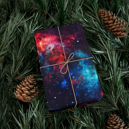 Red & Blue Nebula Wrapping Paper