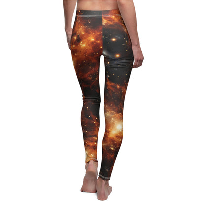 Orange Nebula Casual Leggings