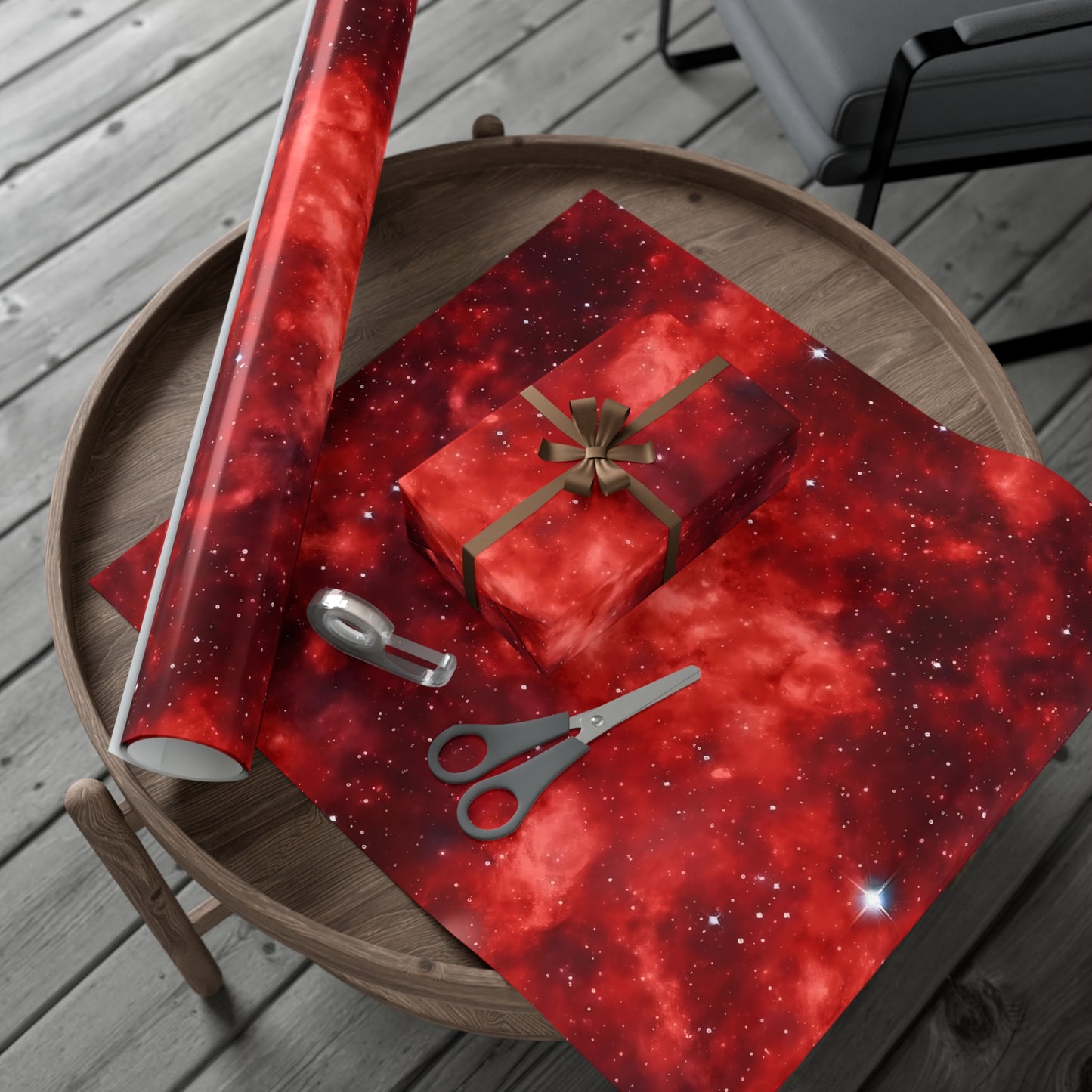 Scarlet Starscape Wrapping Paper