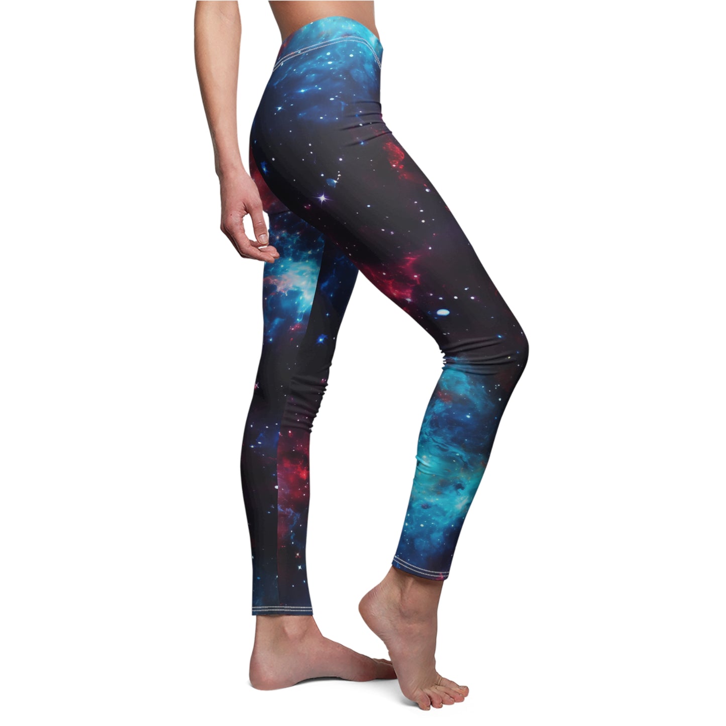 Red & Blue Nebula Casual Leggings