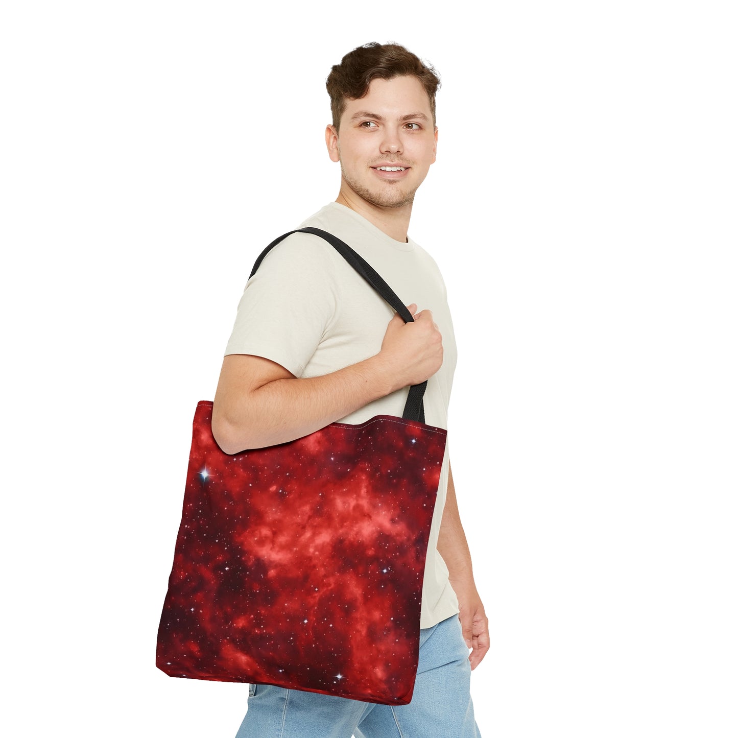 Scarlet Starscape Tote Bag