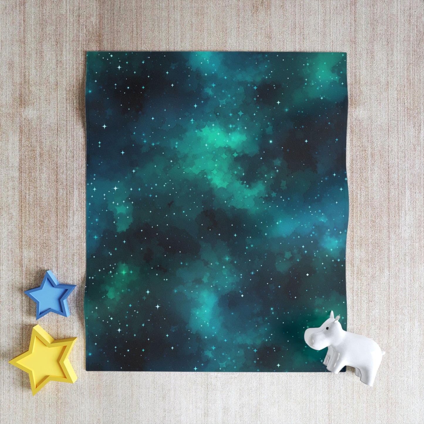 Cyan Starscape Throw Blanket