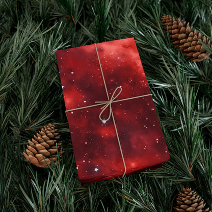 Scarlet Starscape Wrapping Paper