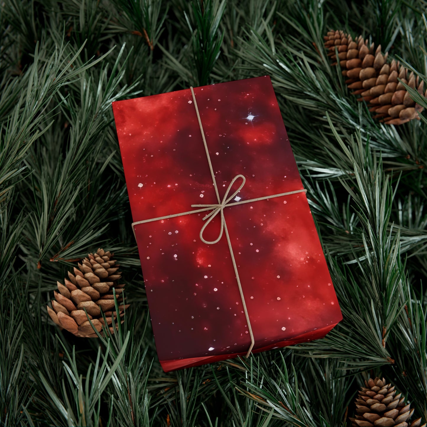 Scarlet Starscape Wrapping Paper