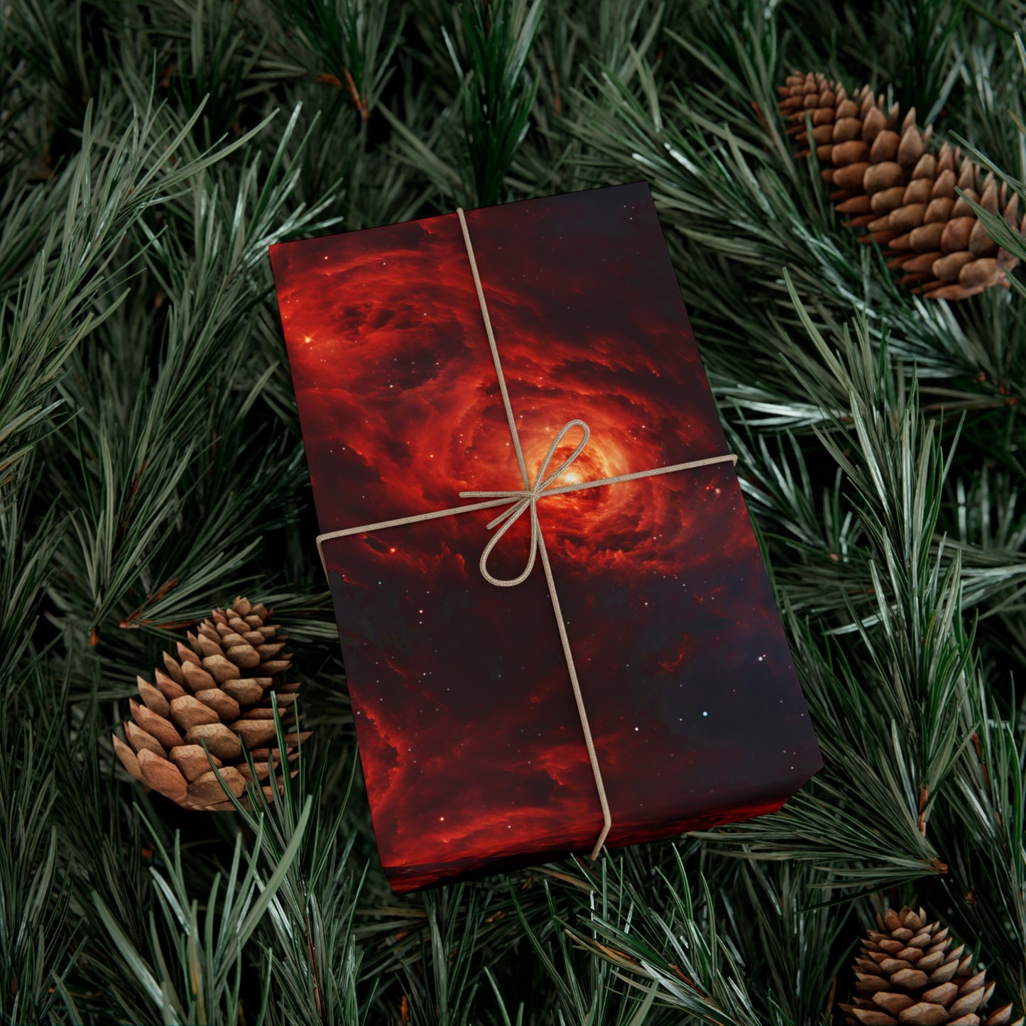 Crimson Galaxies Wrapping Paper