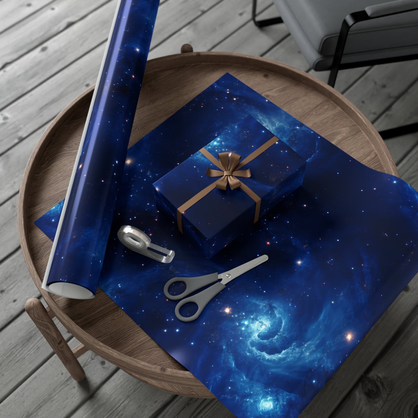 Blue Nebula Cluster Wrapping Paper