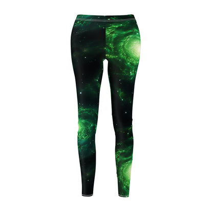 Double Green Galaxies Casual Leggings