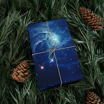 Blue Nebula Cluster Wrapping Paper