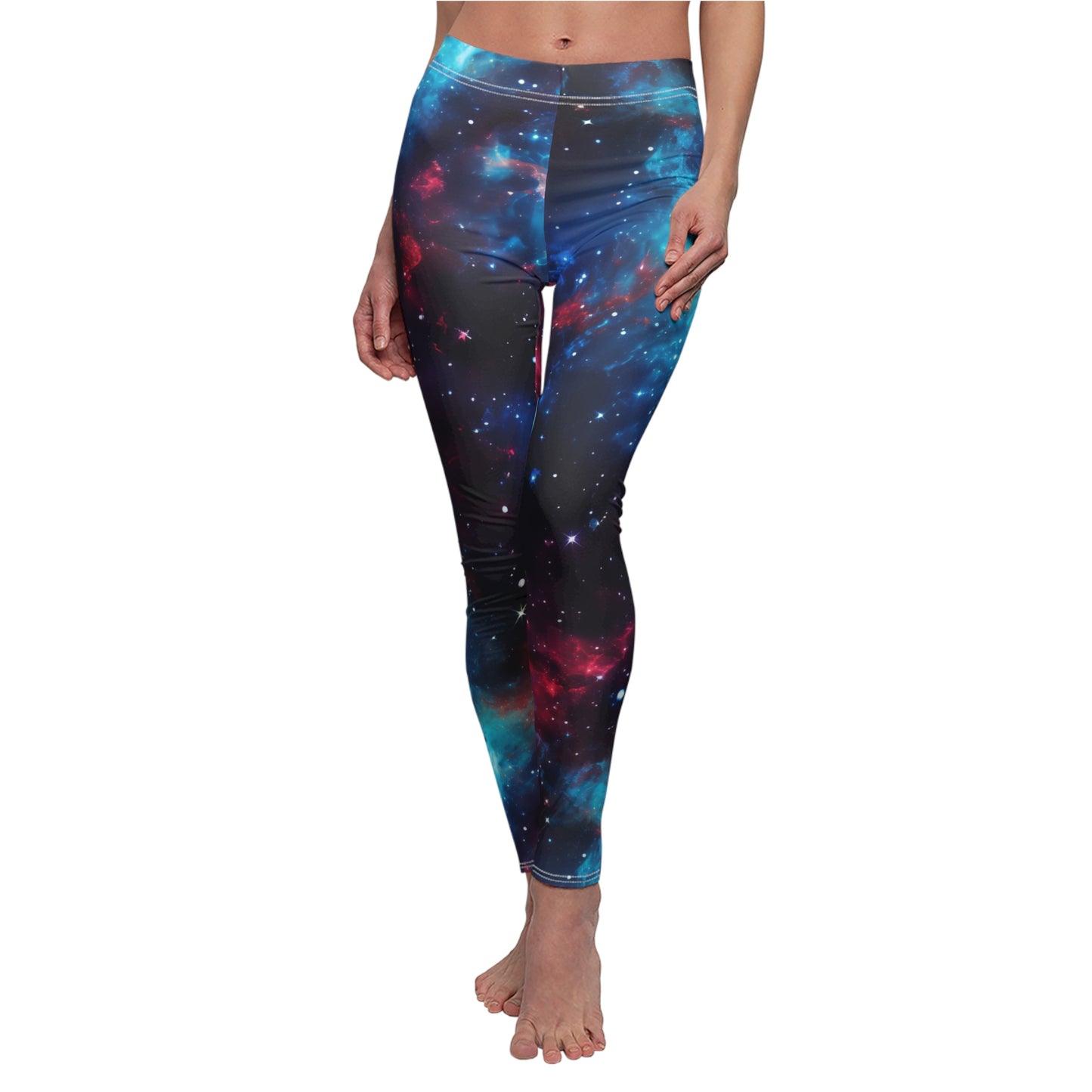 Red & Blue Nebula Casual Leggings