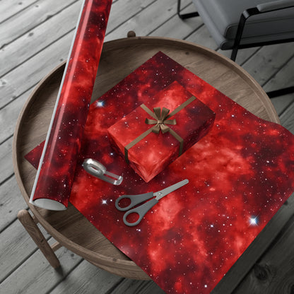 Scarlet Starscape Wrapping Paper