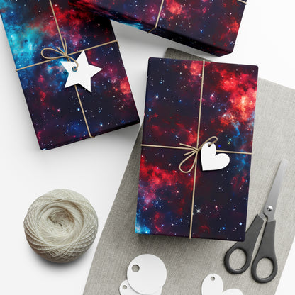 Red & Blue Nebula Wrapping Paper