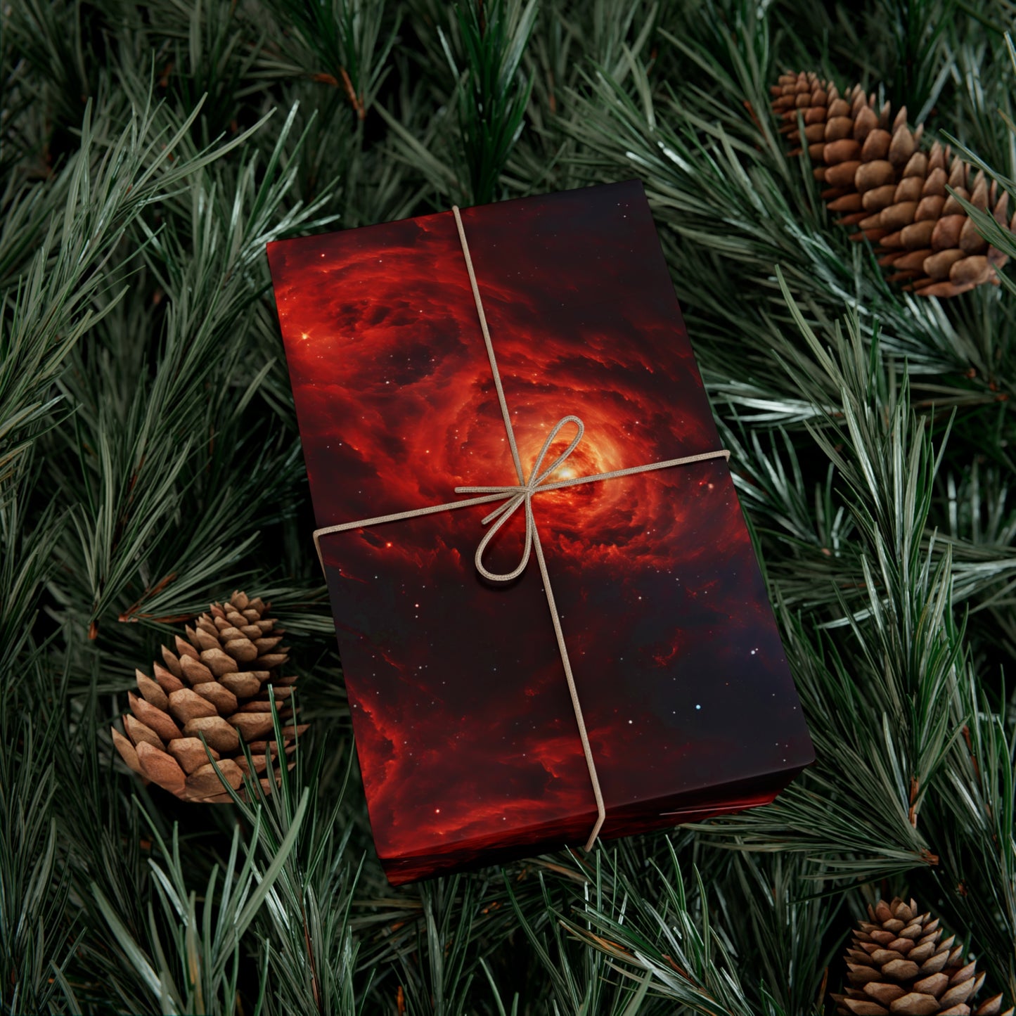 Crimson Galaxies Wrapping Paper