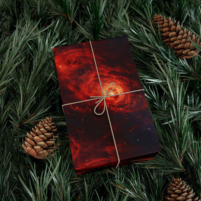 Crimson Galaxies Wrapping Paper