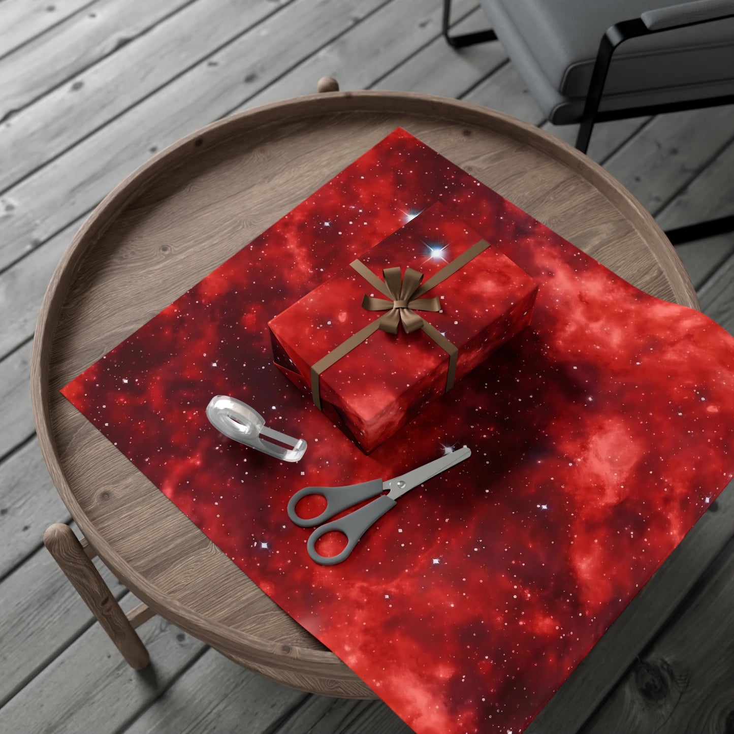 Scarlet Starscape Wrapping Paper