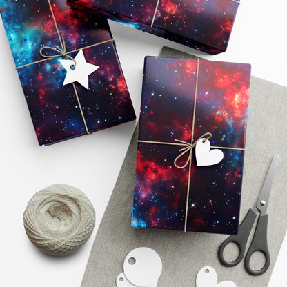 Red & Blue Nebula Wrapping Paper