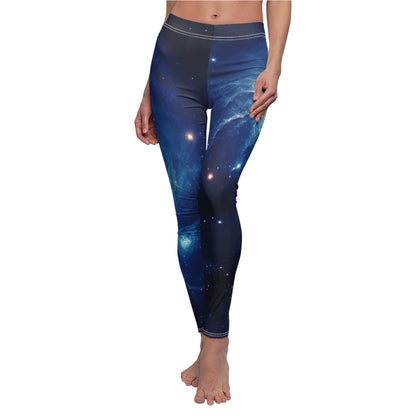 Blue Nebula Cluster Casual Leggings