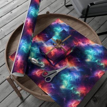 Neon Nebula Wrapping Paper