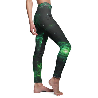 Double Green Galaxies Casual Leggings