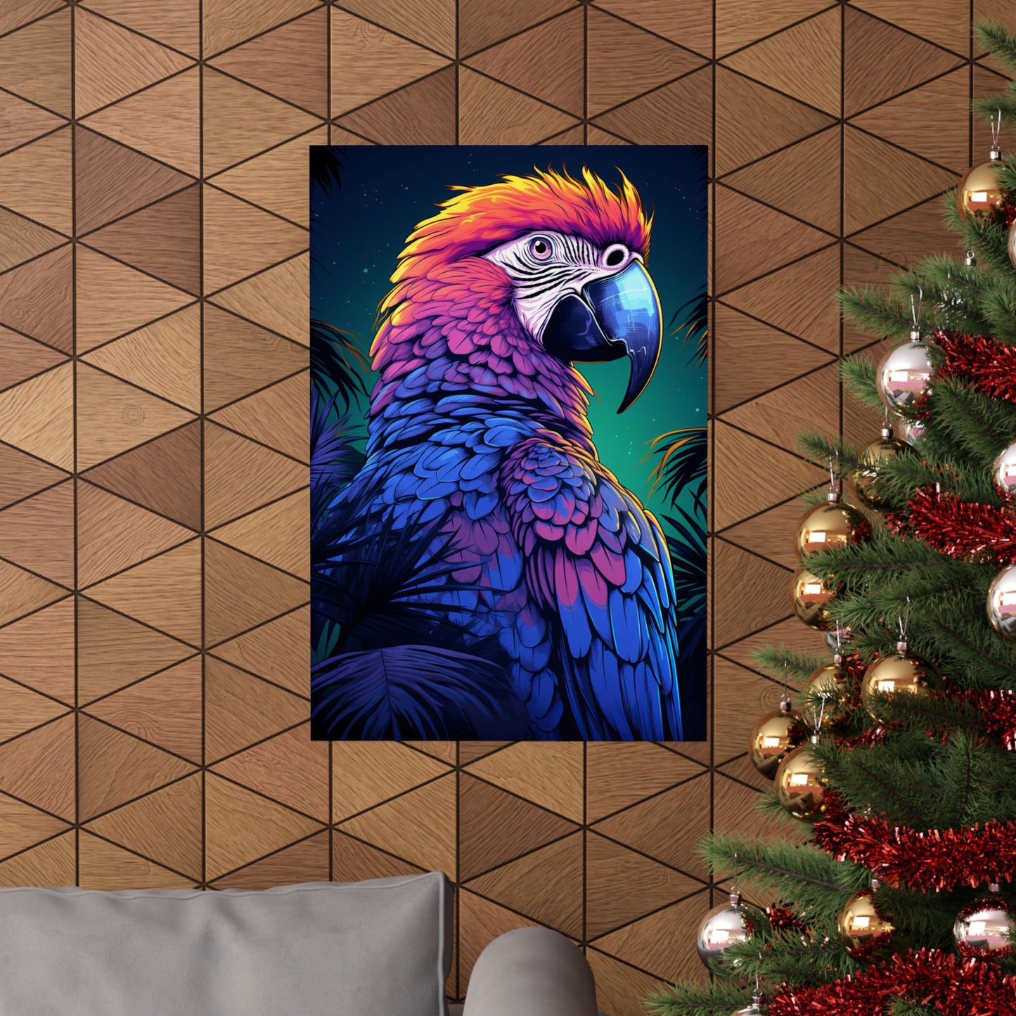 Iridescent Macaw Poster