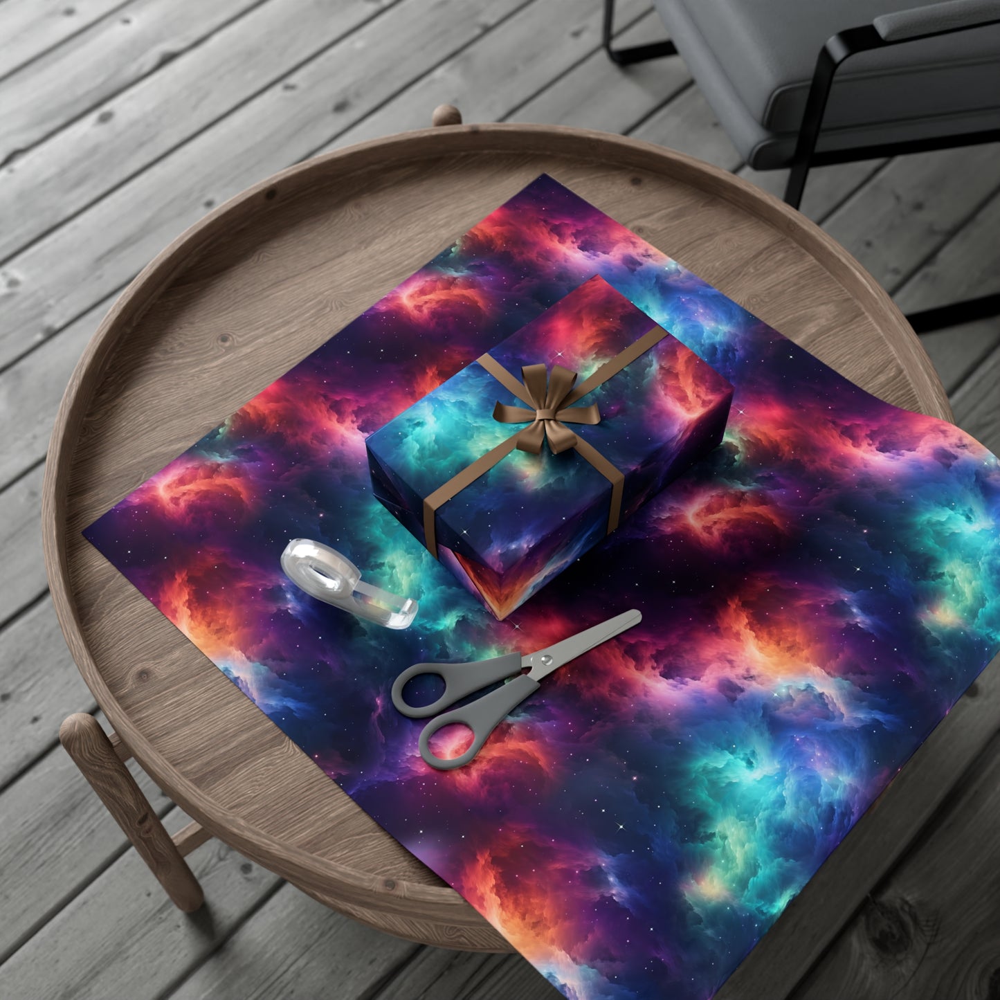 Neon Nebula Wrapping Paper