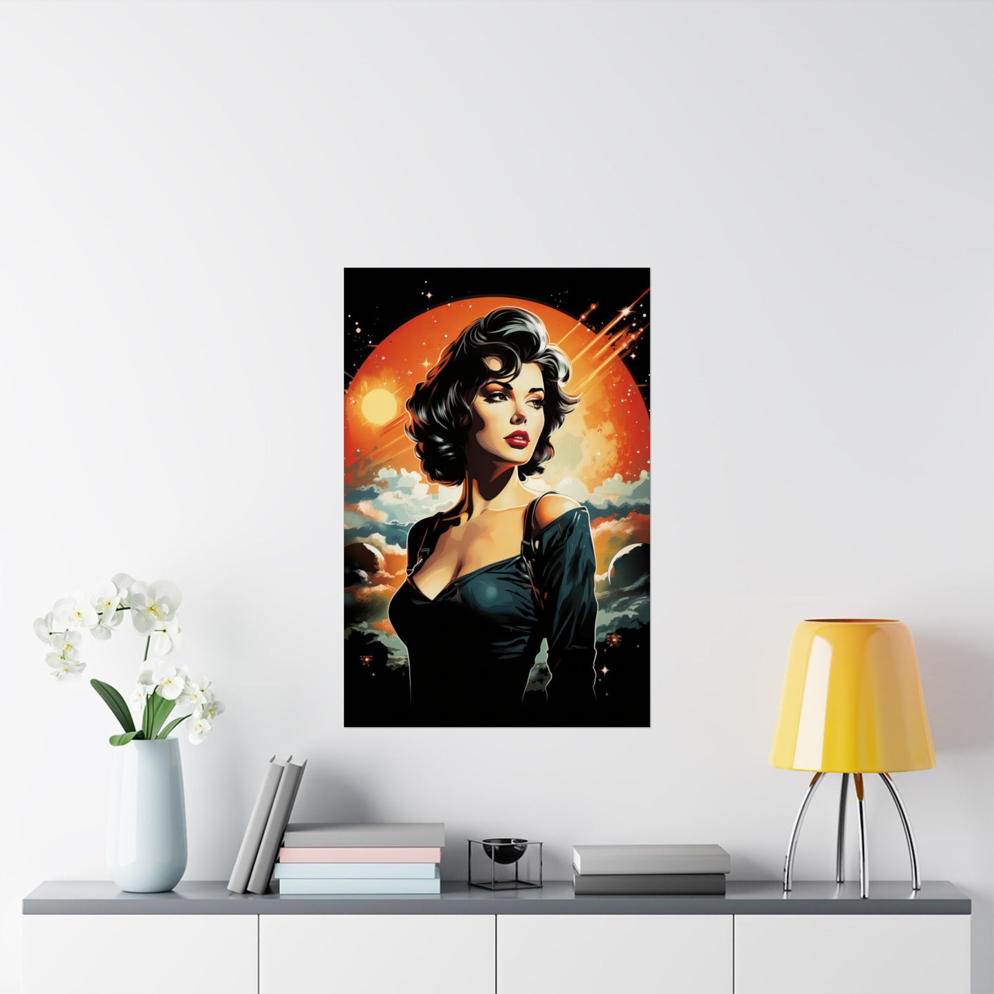Retro Space Girl Poster