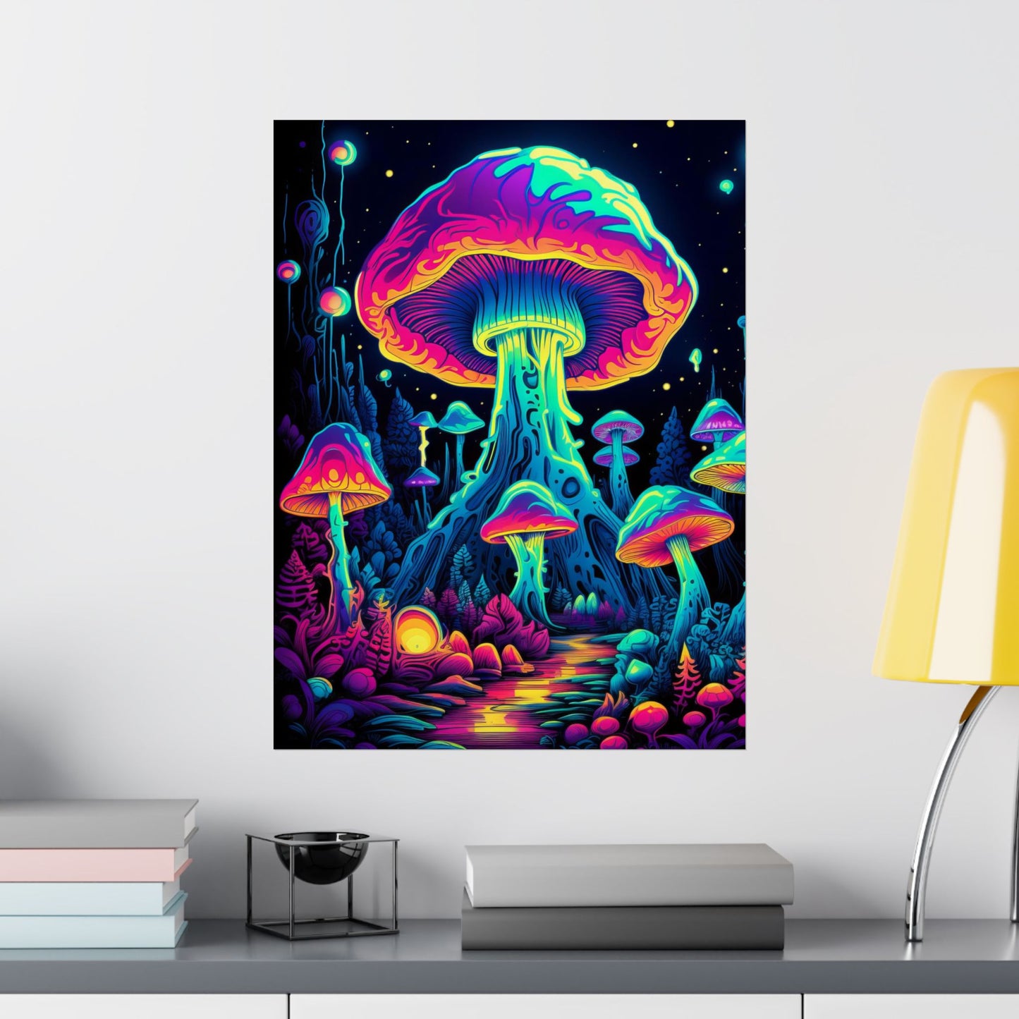 Trippy Mushroom Forest Poster