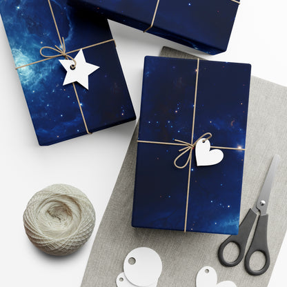 Blue Nebula Cluster Wrapping Paper