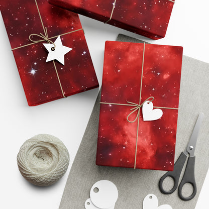 Scarlet Starscape Wrapping Paper