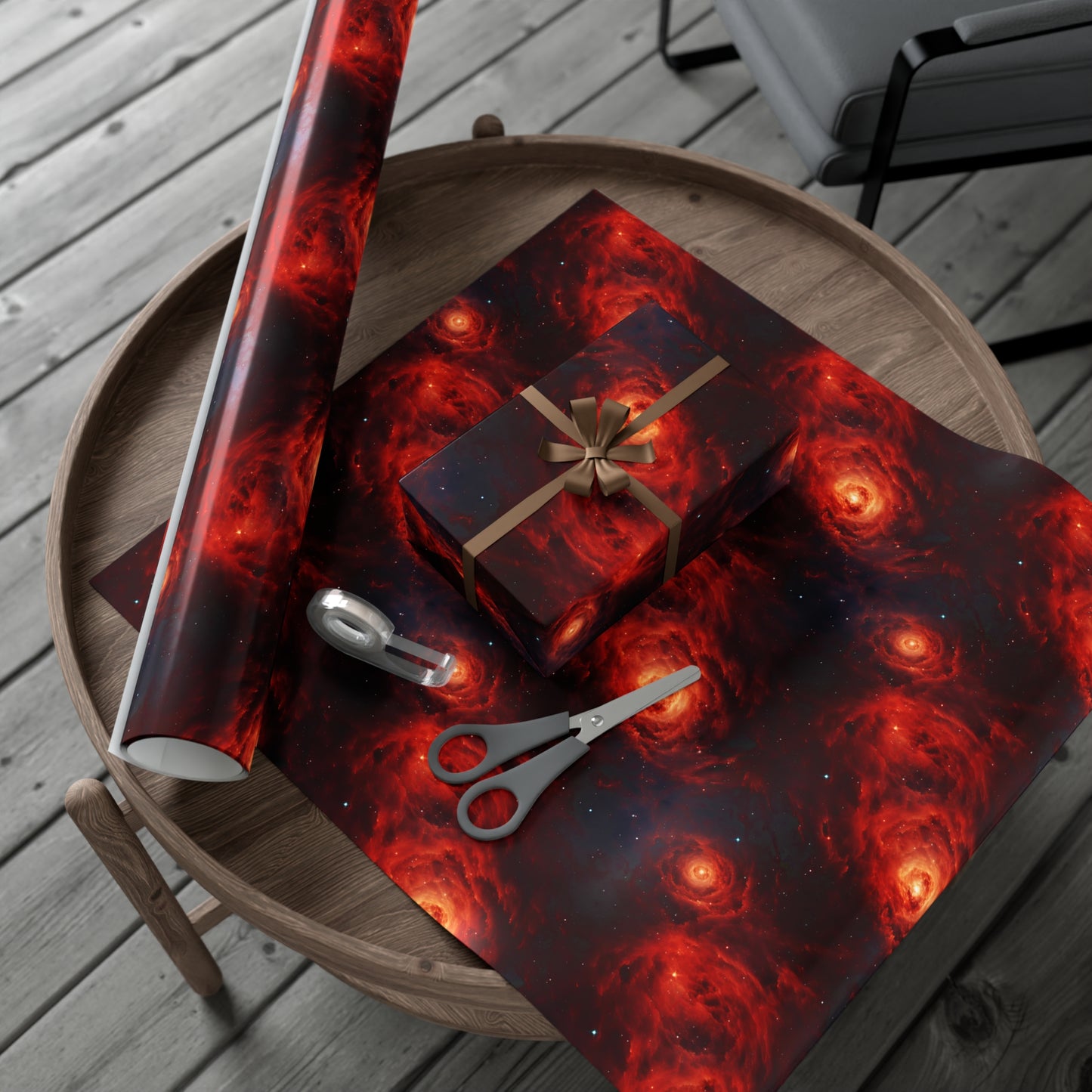 Crimson Galaxies Wrapping Paper